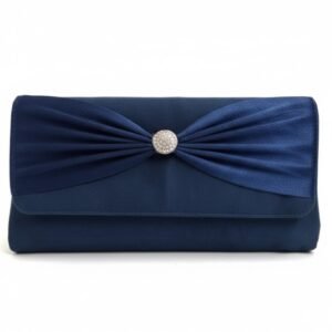 Handcrafted Corduroy Rose-Gold Trim Clutch