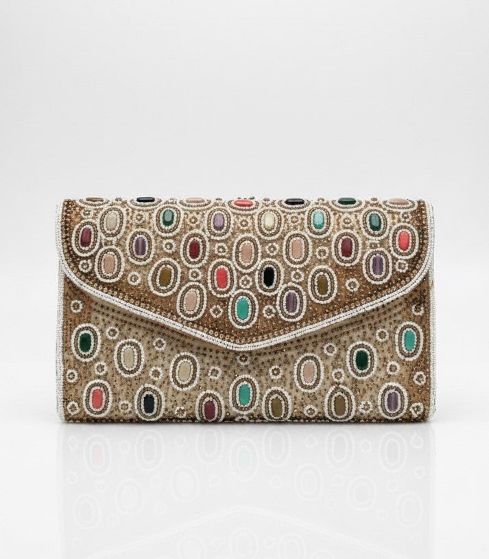 The Gala Box: Rose Gold Woven Evening Clutch