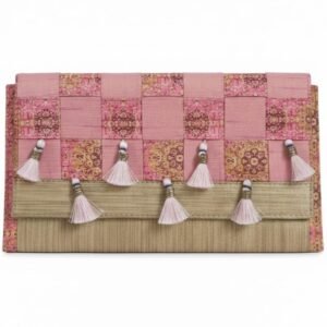 Rose Gold Woven Box Clutch