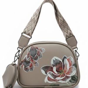 Floral Print Crossbody Bag with Wide Strap & Coin Pouch