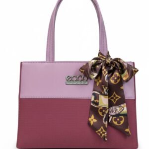 ZOGO Two-Tone Structured Handbag with Silk Scarf