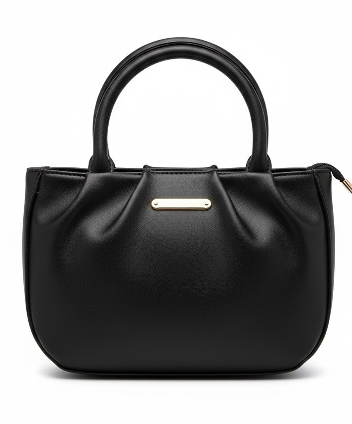 Soft Ruched Top-Handle Handbag