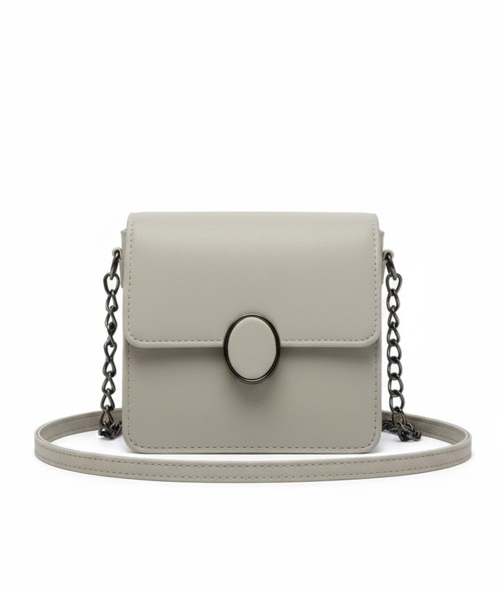Minimal Square Crossbody Bag with Chain Strap