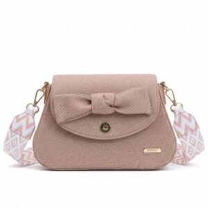 Bow Detail Fabric Shoulder Bag