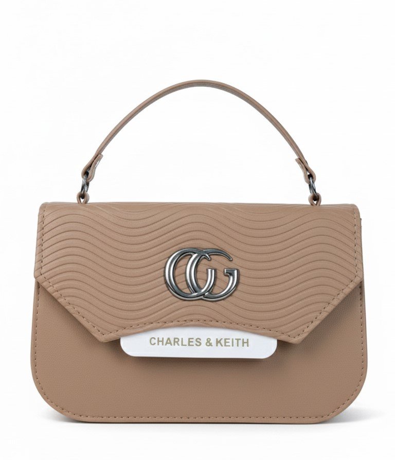 Wave-Embossed Mini Top-Handle Bag