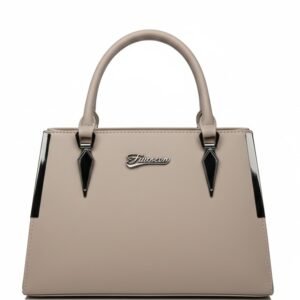 Structured Top-Handle Handbag with Metal Accents