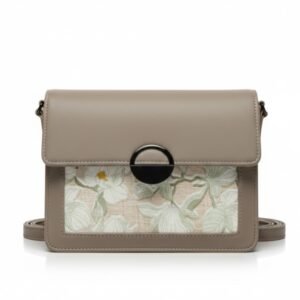 Floral Panel Structured Crossbody Bag