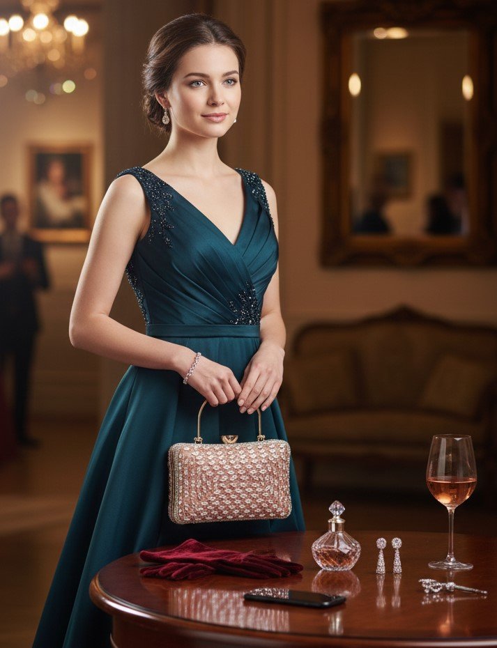 Crystal Embellished Evening Clutch - Image 3