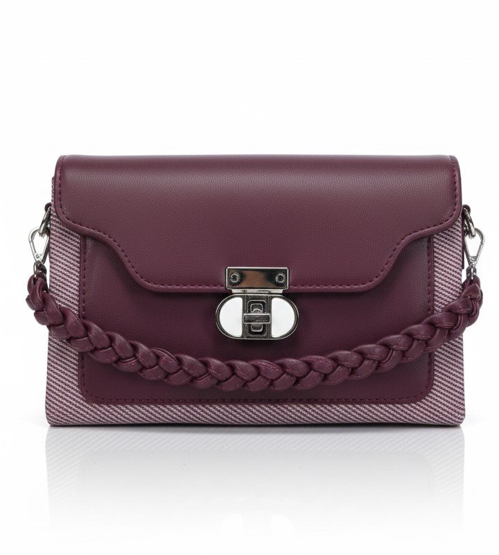 Braided Detail Crossbody Bag with Chain Strap