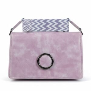 Dusty Lavende Structured Crossbody Bag with Ring Clasp