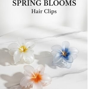 Spring Blooms Floral Hair Clips – Soft Pastel Translucent Flower Claw Clips