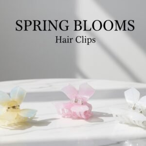 Spring Blooms Floral Hair Clips – Candy Pastel Translucent Flower Claw Clips