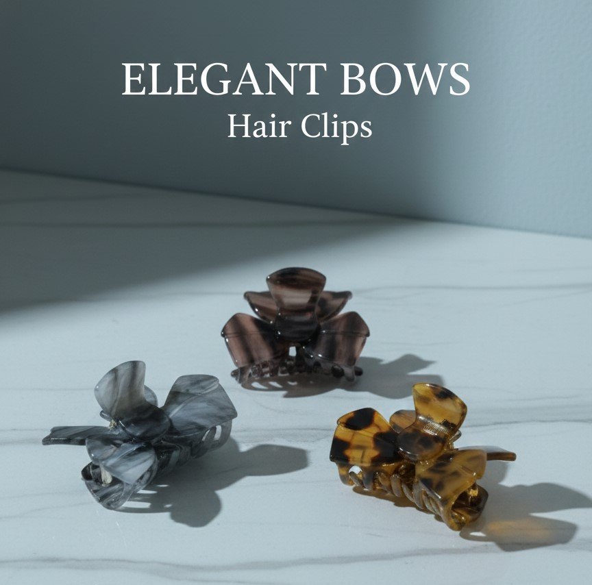 Elegant Bows Hair Clips – Luxury Translucent Bow Claw Clips