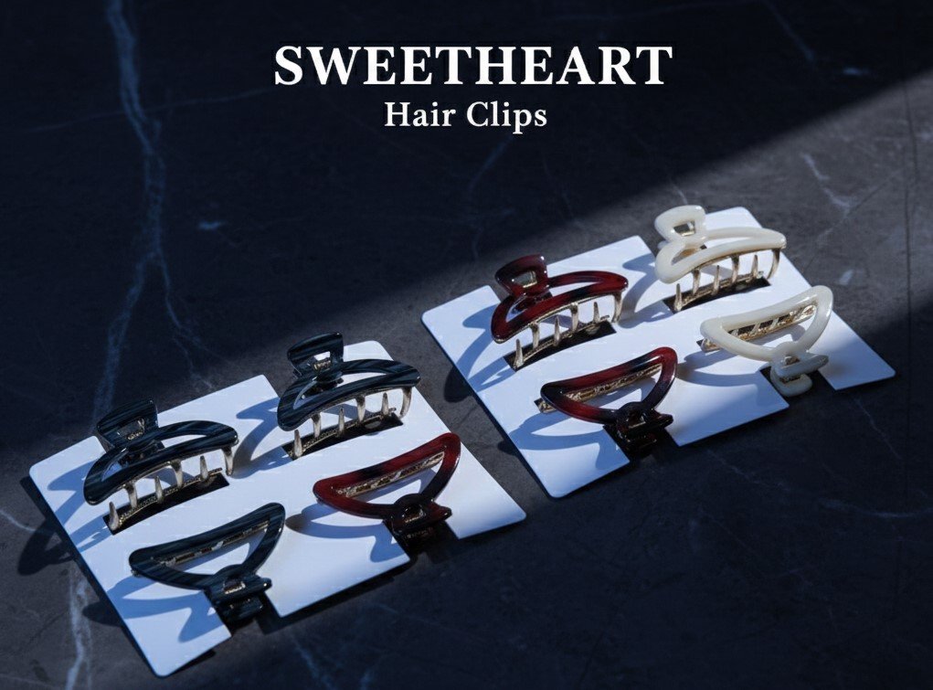 Sweetheart Hair Clips – Elegant Heart-Inspired Acrylic Claw Clips - Image 2