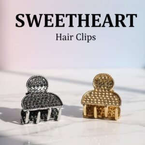 Sweetheart Hair Clips – Luxury Crystal-Studded Claw Clips