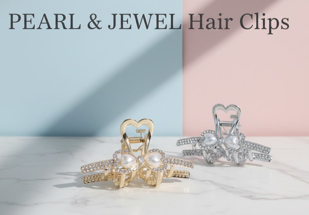 Pearl & Jewel Hair Clips – Luxury Heart Claw Clips with Pearls & Crystals