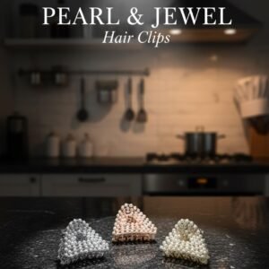 Pearl & Jewel Hair Clips – Luxury Pearl-Studded Triangle Claw Clips