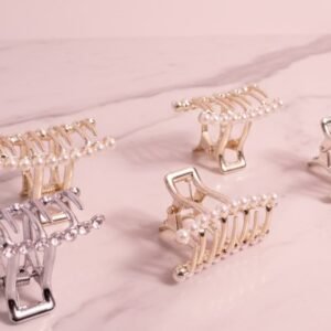 Pearl & Jewel Hair Clips – Elegant Pearl & Crystal Bar Clips