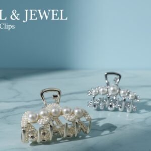 Pearl & Jewel Hair Clips – Elegant Pearl-Studded Crystal Claw Clips