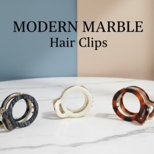 Modern Marble Hair Clips – Minimalist Marble-Effect Acrylic Claw Clips