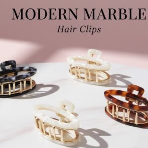Luxe Marble-Effect Acrylic Claw Clips