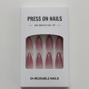 Press-On Artificial Nails – Nude Pink Glossy Reusable Nail Tips